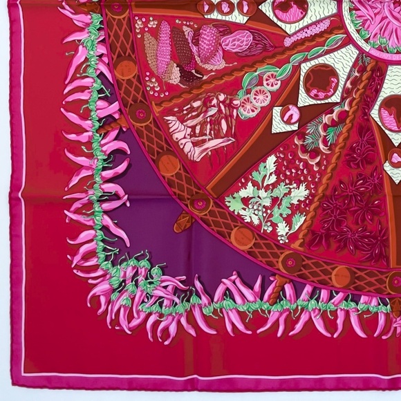 NWT Vintage Hermes Scarf “Aux Pays des Épices” - Picture 8 of 9